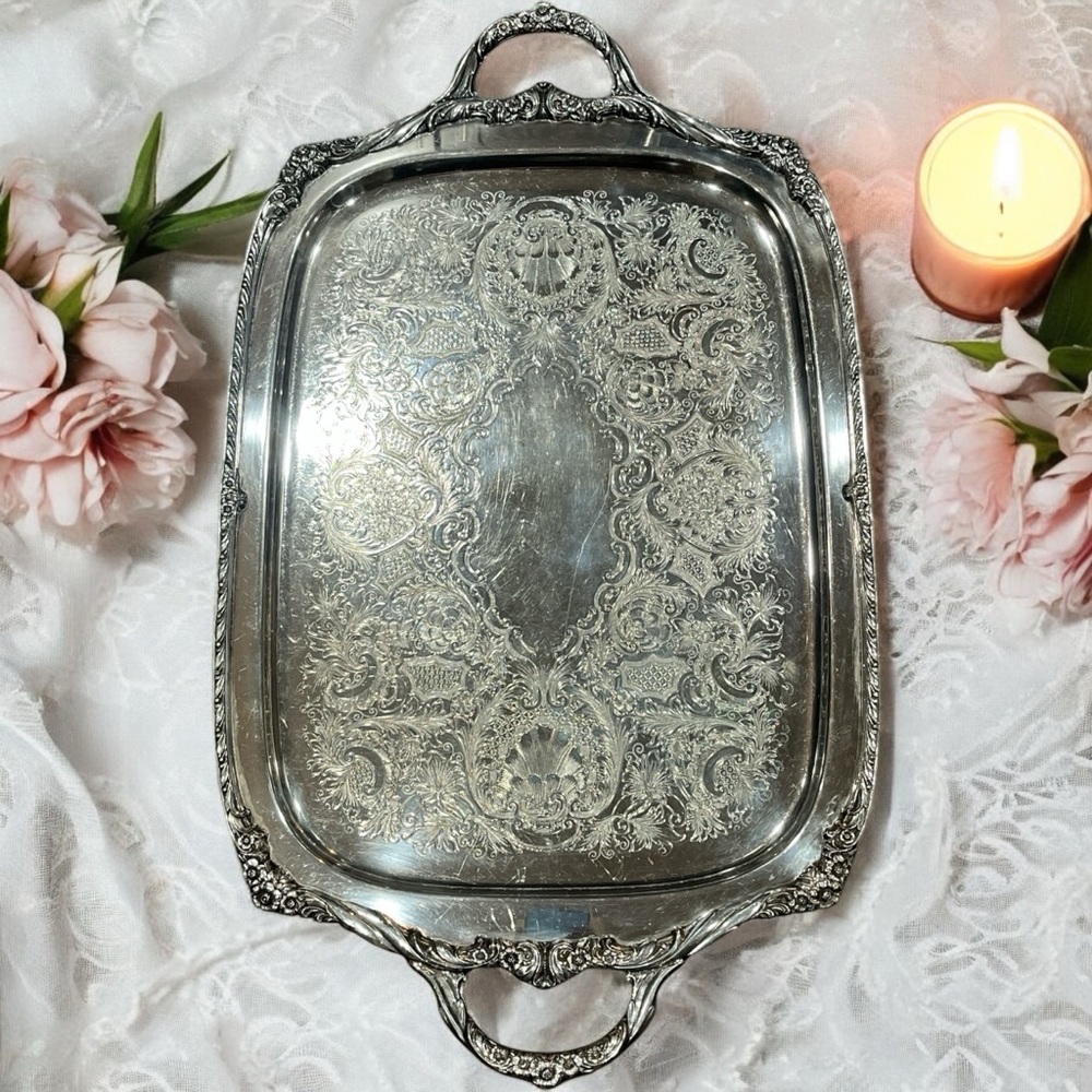 Vintage Heritage 1847 Rogers Bros 9498 Silver Plated Buttler’s Tray